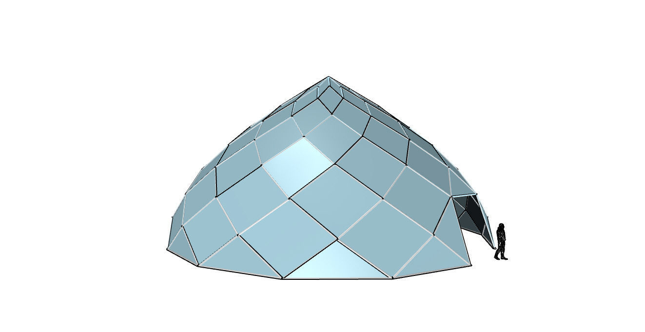 Pointed Dome with Door Opening and enclosure Panels 3D model_31