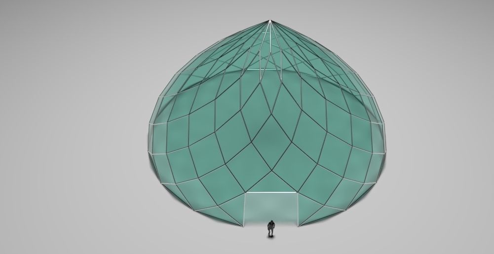 Pointed Dome with Door Opening and enclosure Panels 3D model_17