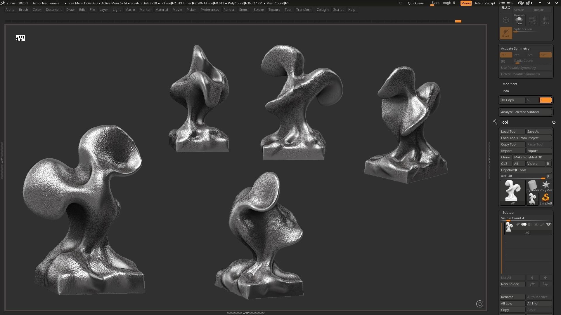 Modern Abstract Decorative sculpture 3d print model 3D print model_3