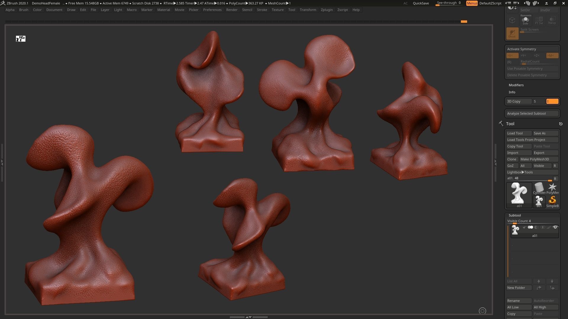 Modern Abstract Decorative sculpture 3d print model 3D print model_1