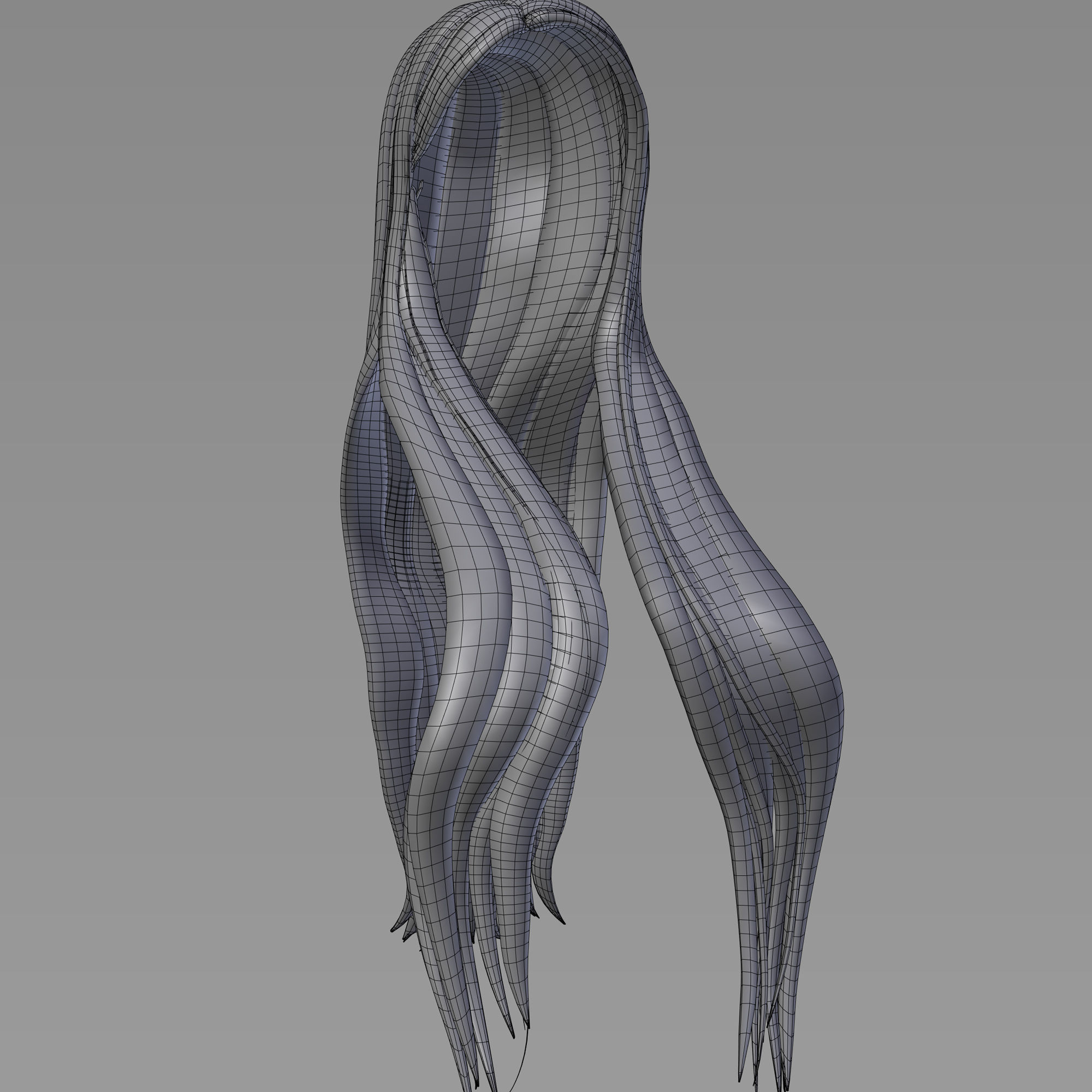 3D Female hairstyle -Cumin low poly Low-poly 3D model_5