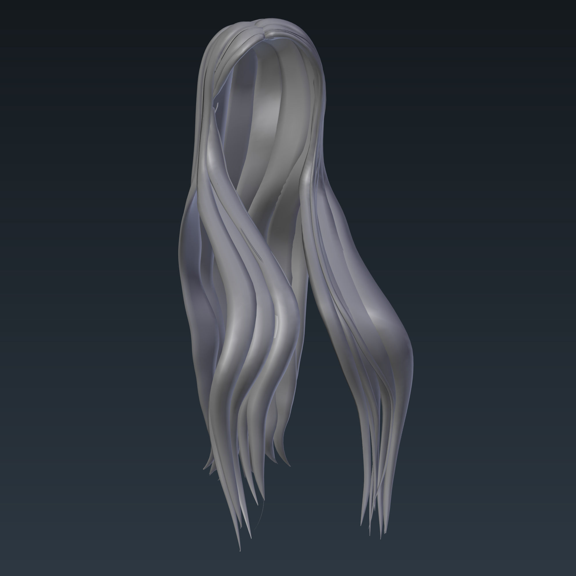 3D Female hairstyle -Cumin low poly Low-poly 3D model_3