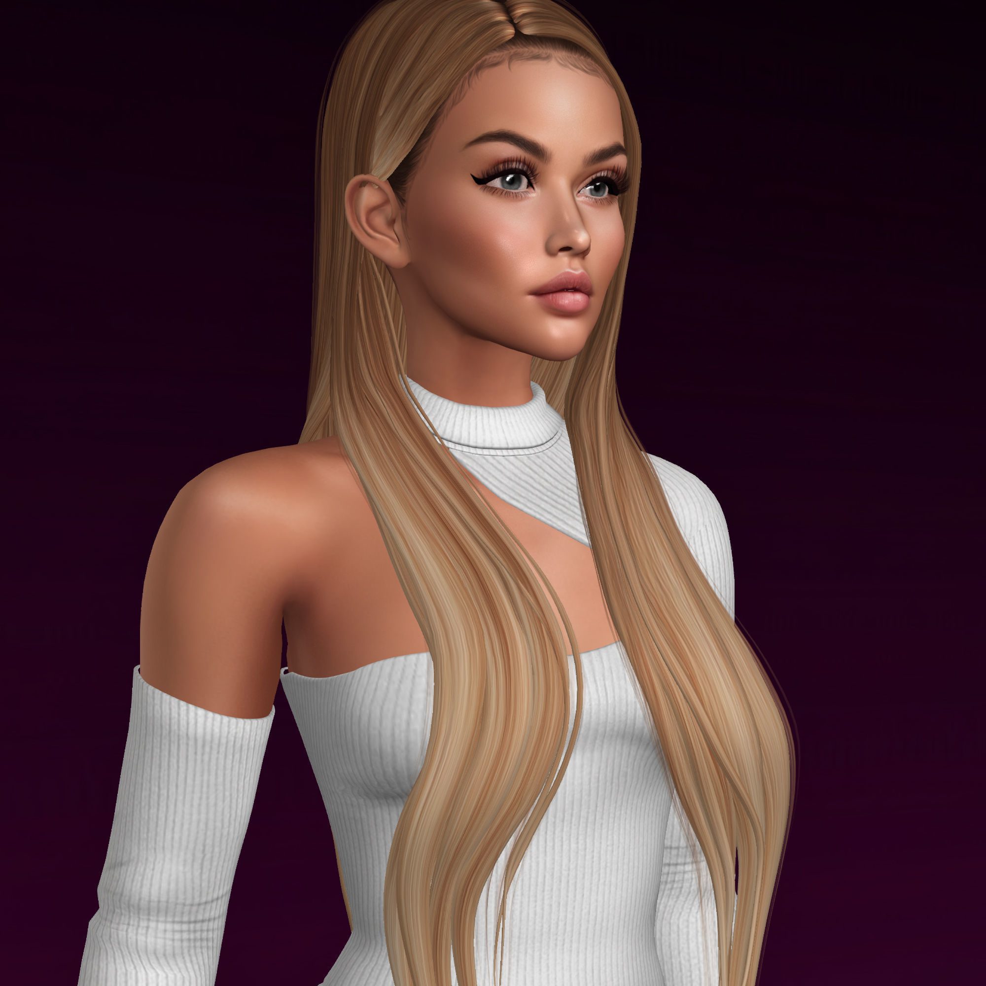 3D Female hairstyle -Cumin low poly Low-poly 3D model_1