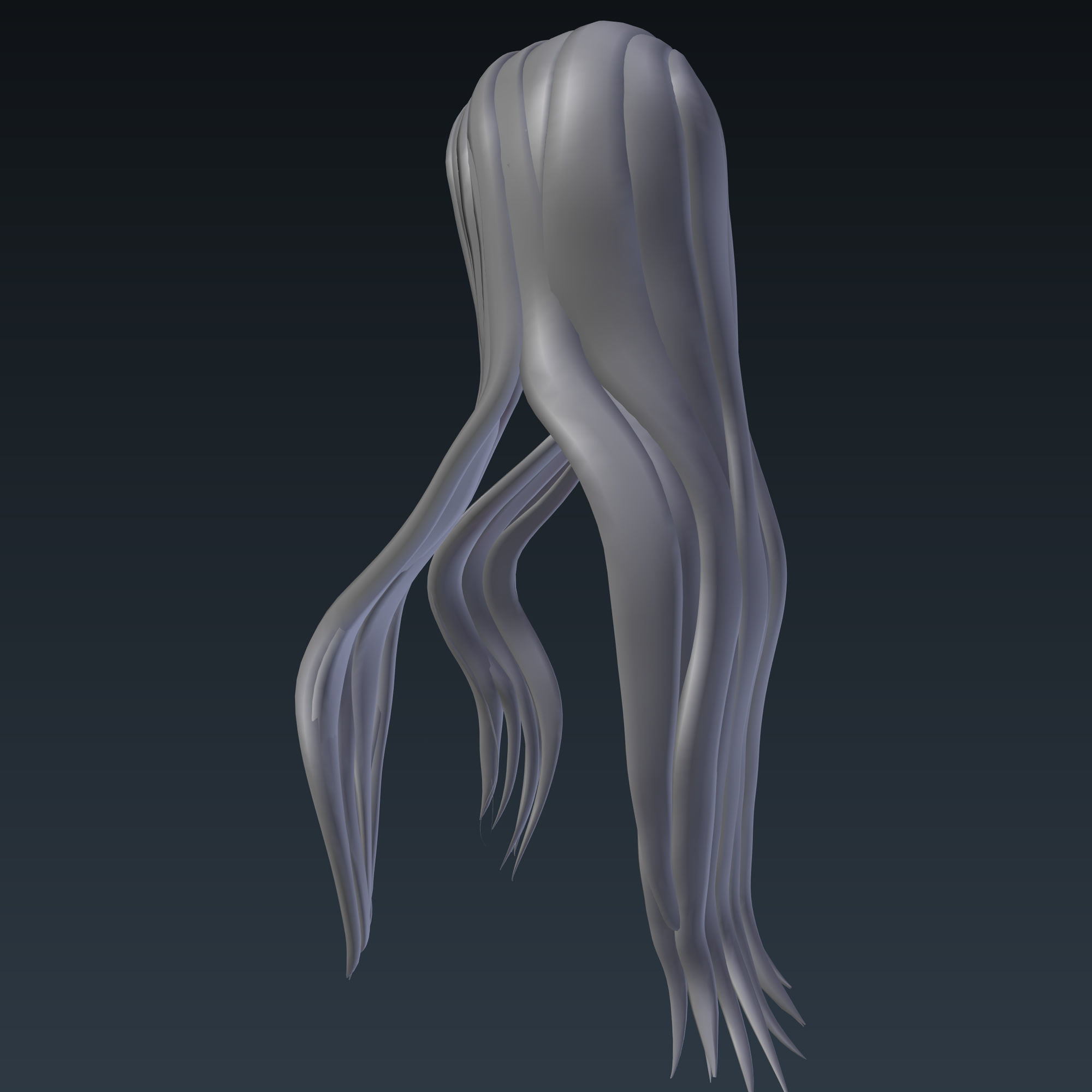 3D Female hairstyle -Cumin low poly Low-poly 3D model_4