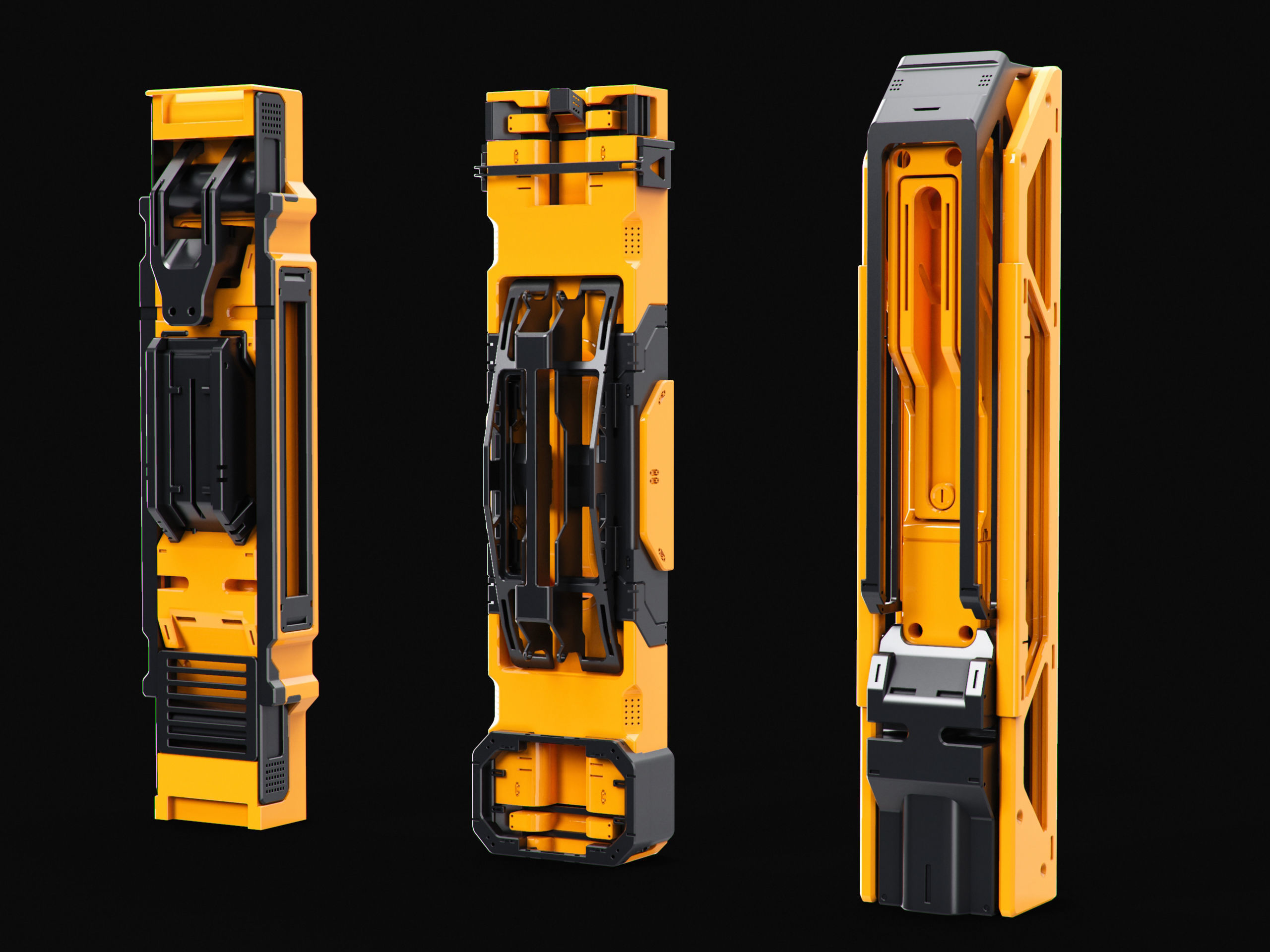 Sci-Fi Hard Surface Kitbash Pillars 3D model_1