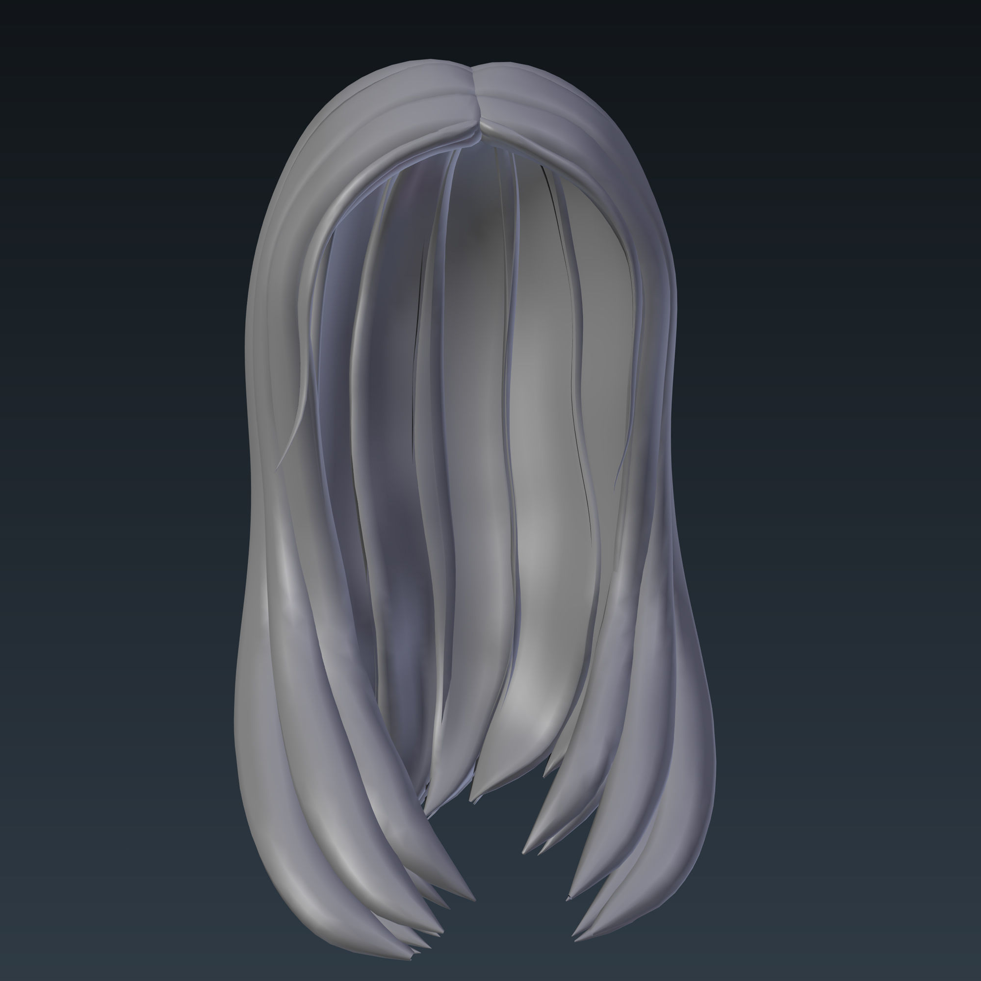 3D Female hairstyle - Salt low poly Low-poly 3D model_4