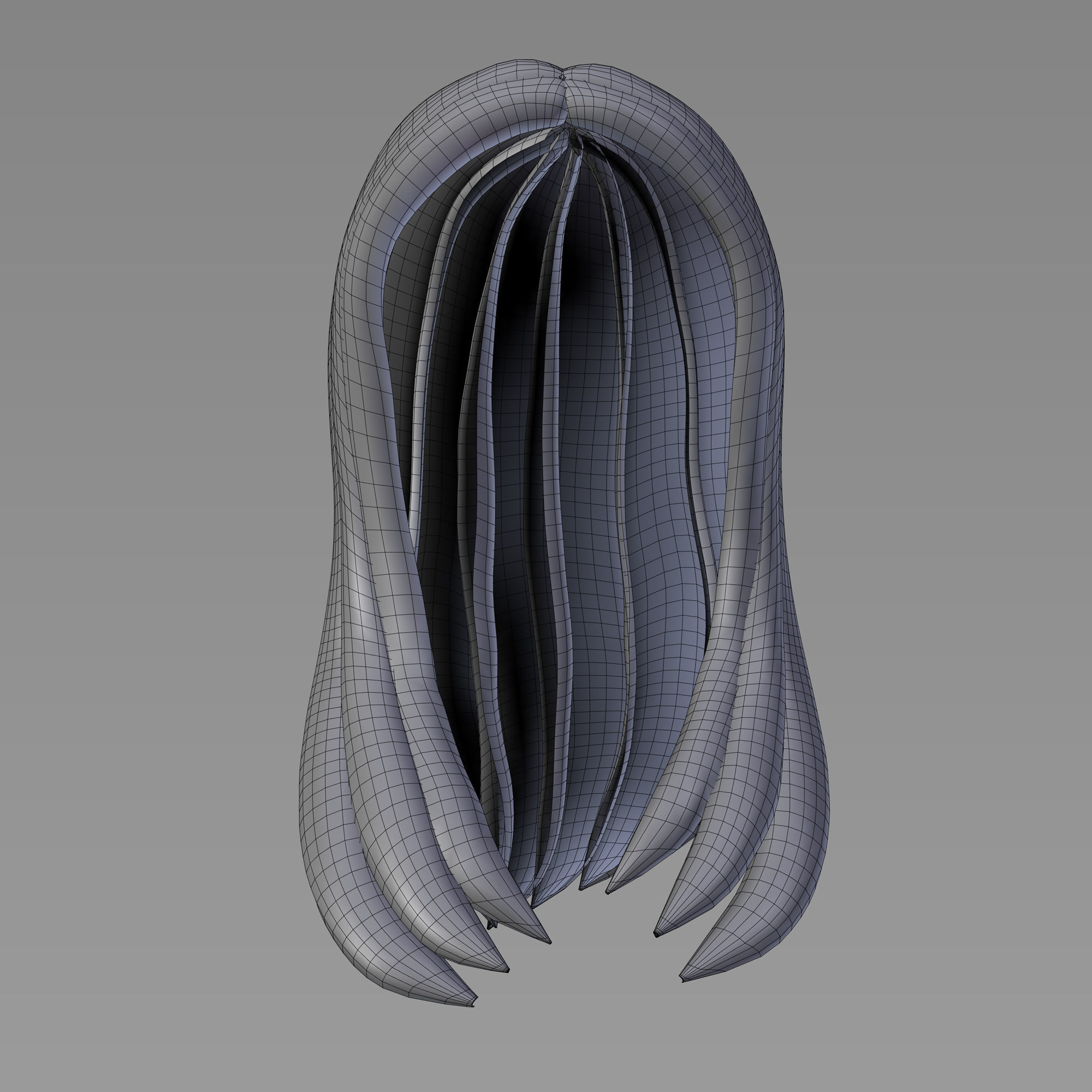 3D Female hairstyle - Salt low poly Low-poly 3D model_5