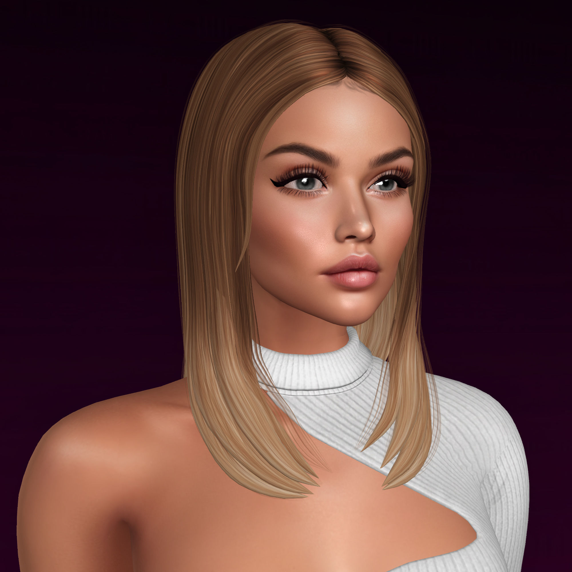 3D Female hairstyle - Salt low poly Low-poly 3D model_2