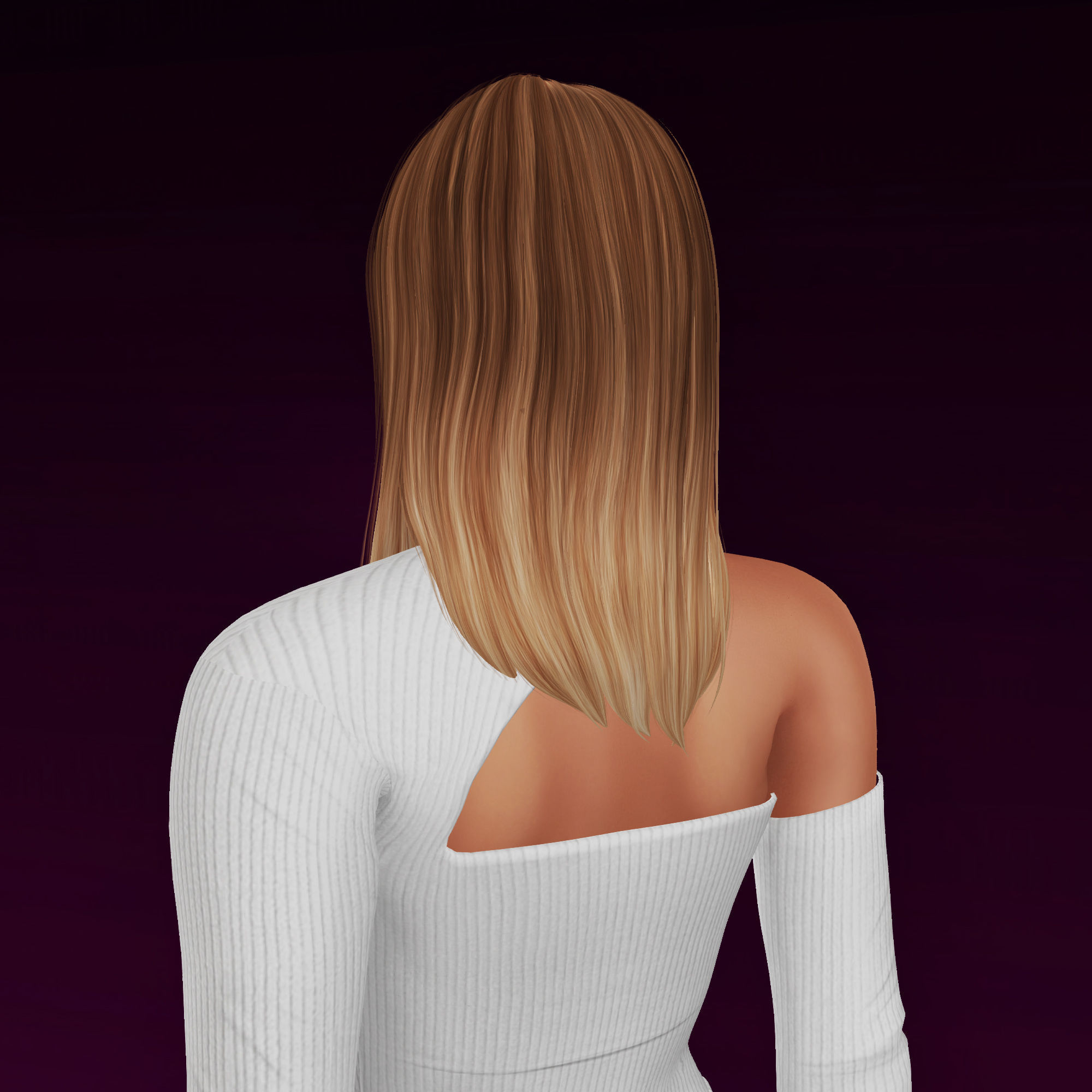 3D Female hairstyle - Salt low poly Low-poly 3D model_3