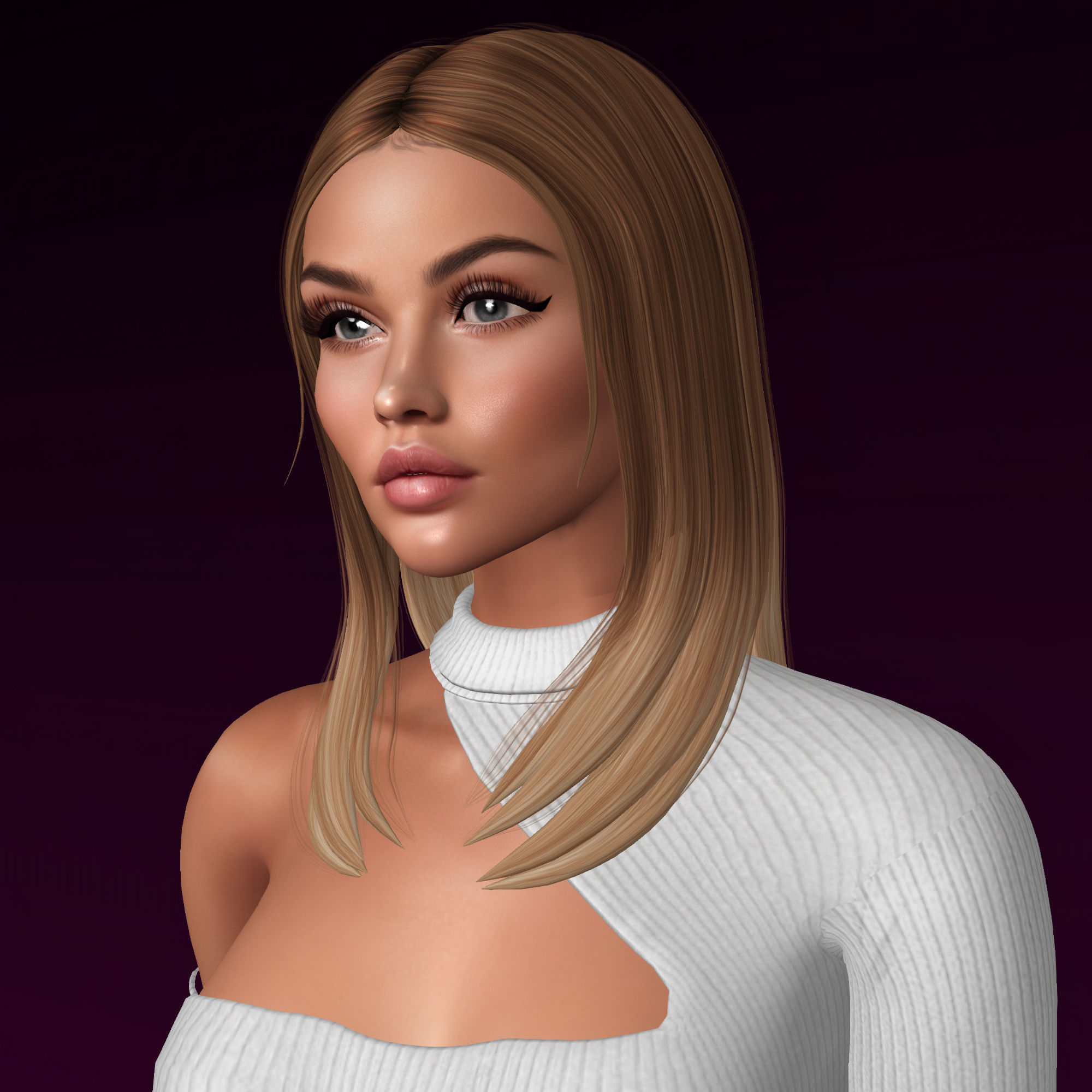 3D Female hairstyle - Salt low poly Low-poly 3D model_1