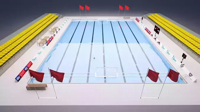 Olympic swimming pool 3D model 3D model