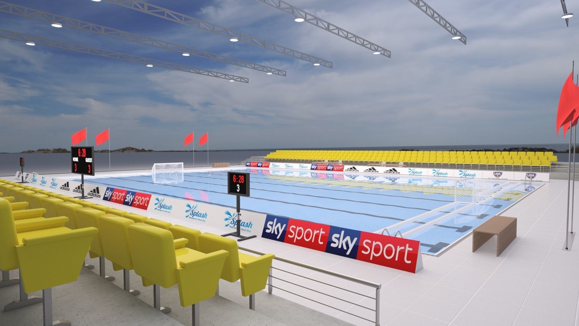 Olympic swimming pool 3D model 3D model_1