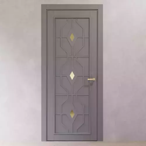Art Deco style interior door with golden inserts