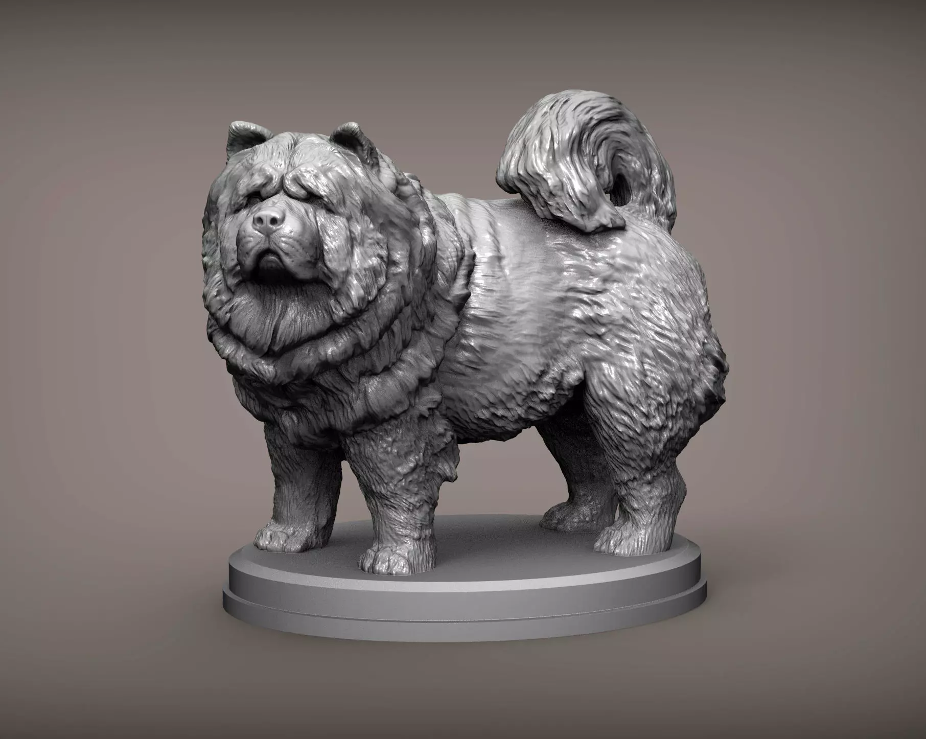 Chow Chow statue of dog 3D print model_0