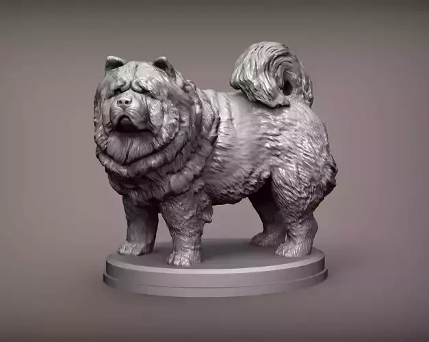 Chow Chow statue of dog 3D print model