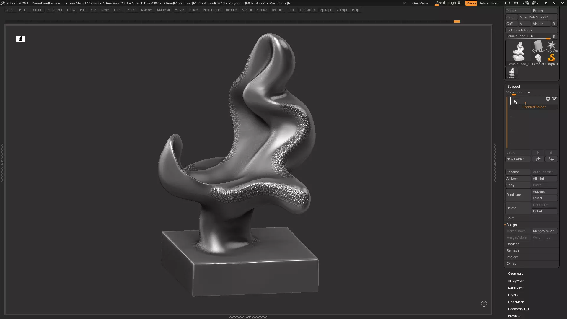 Modern Abstract Decorative sculpture 3d print model 3D print model