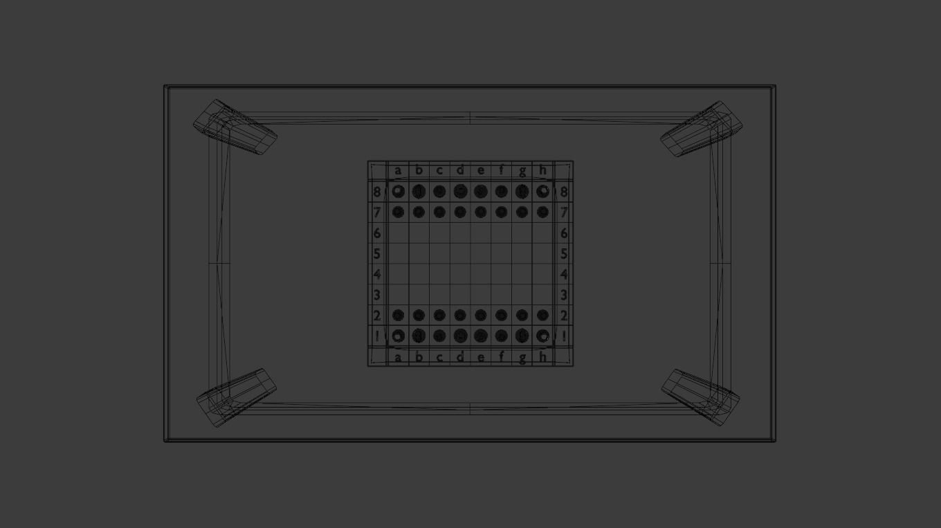 Marble chess board and pieces 3D model_3