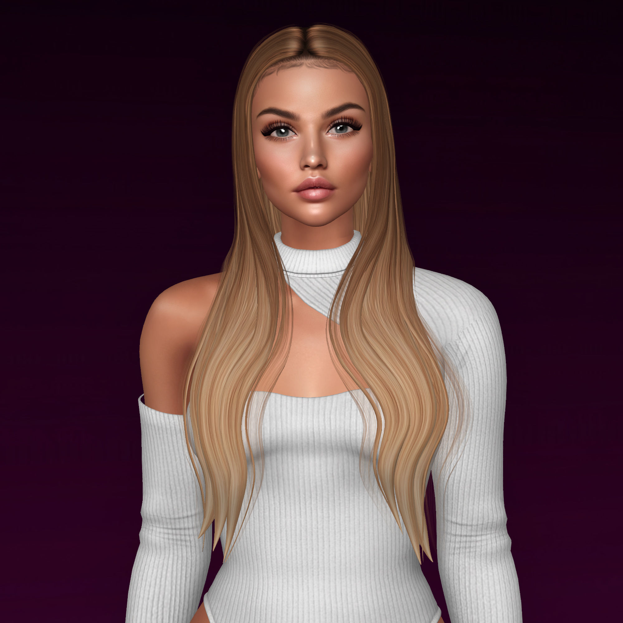 3d mesh hair PACK 01 - 9 hairstyles Low-poly 3D model_9