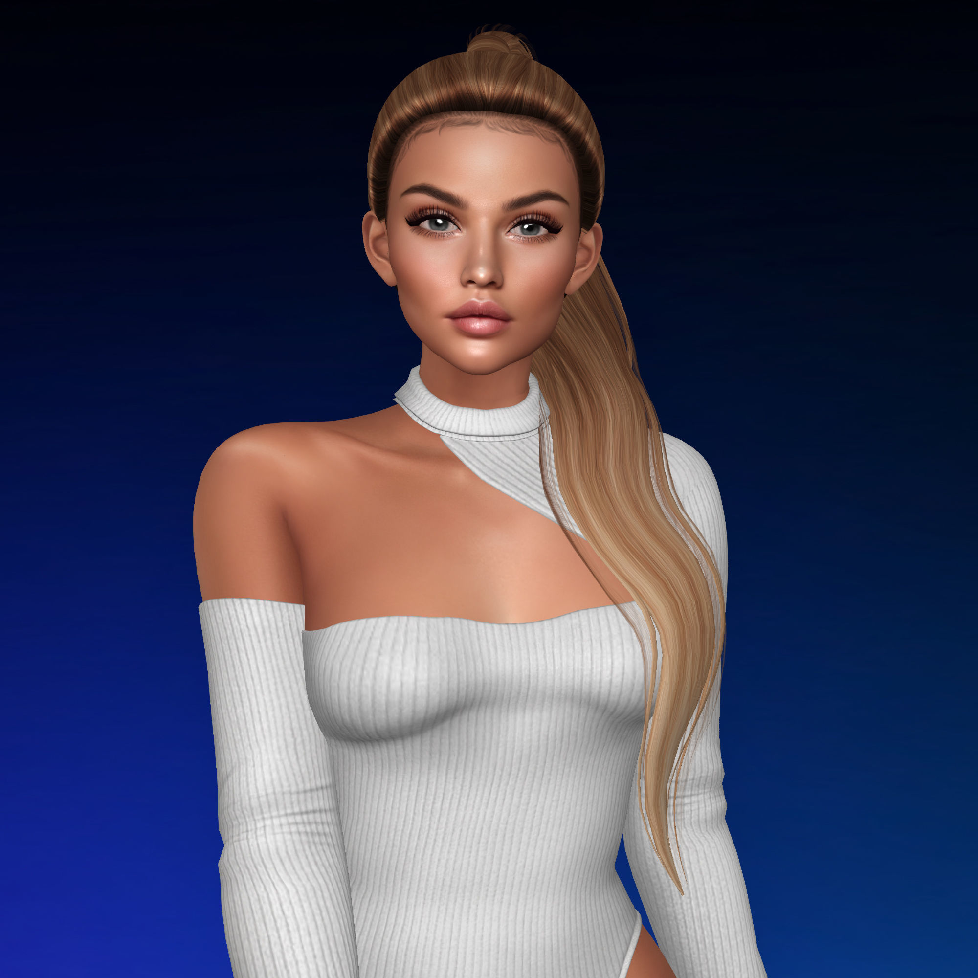 3d mesh hair PACK 01 - 9 hairstyles Low-poly 3D model_3