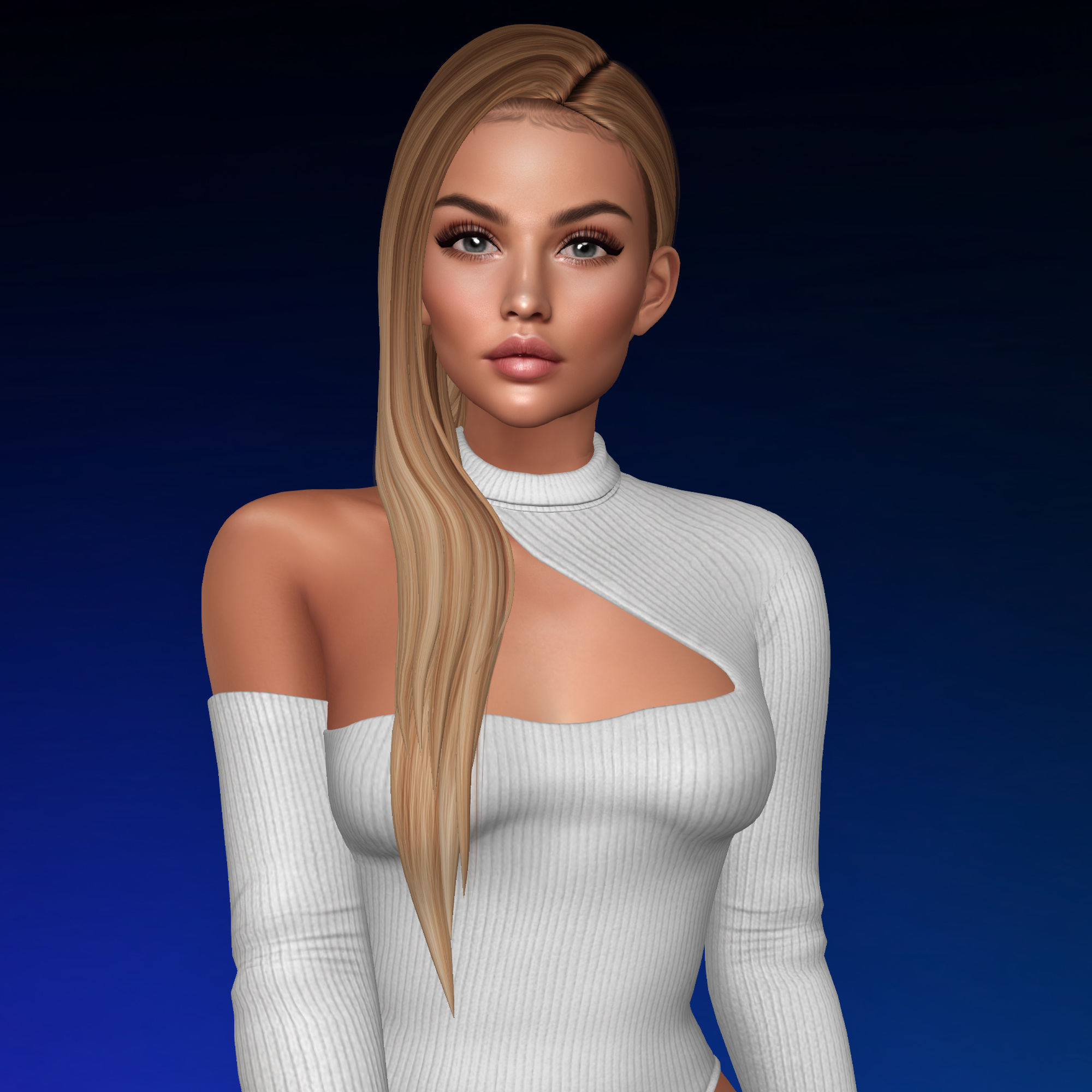 3d mesh hair PACK 01 - 9 hairstyles Low-poly 3D model_8