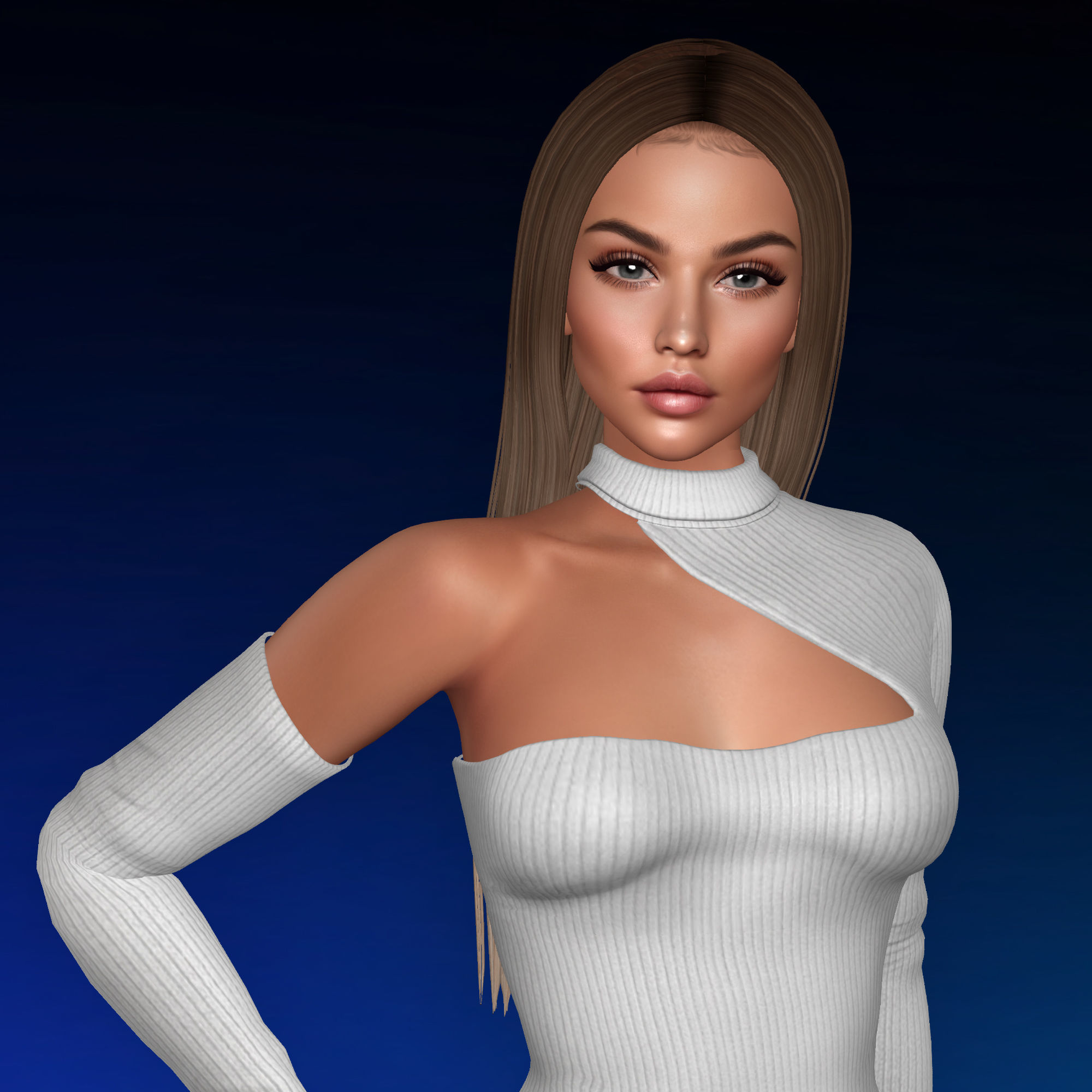 3d mesh hair PACK 01 - 9 hairstyles Low-poly 3D model_5