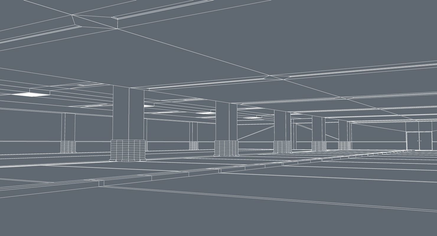 Parking Underground Low Poly  Low-poly 3D model_14