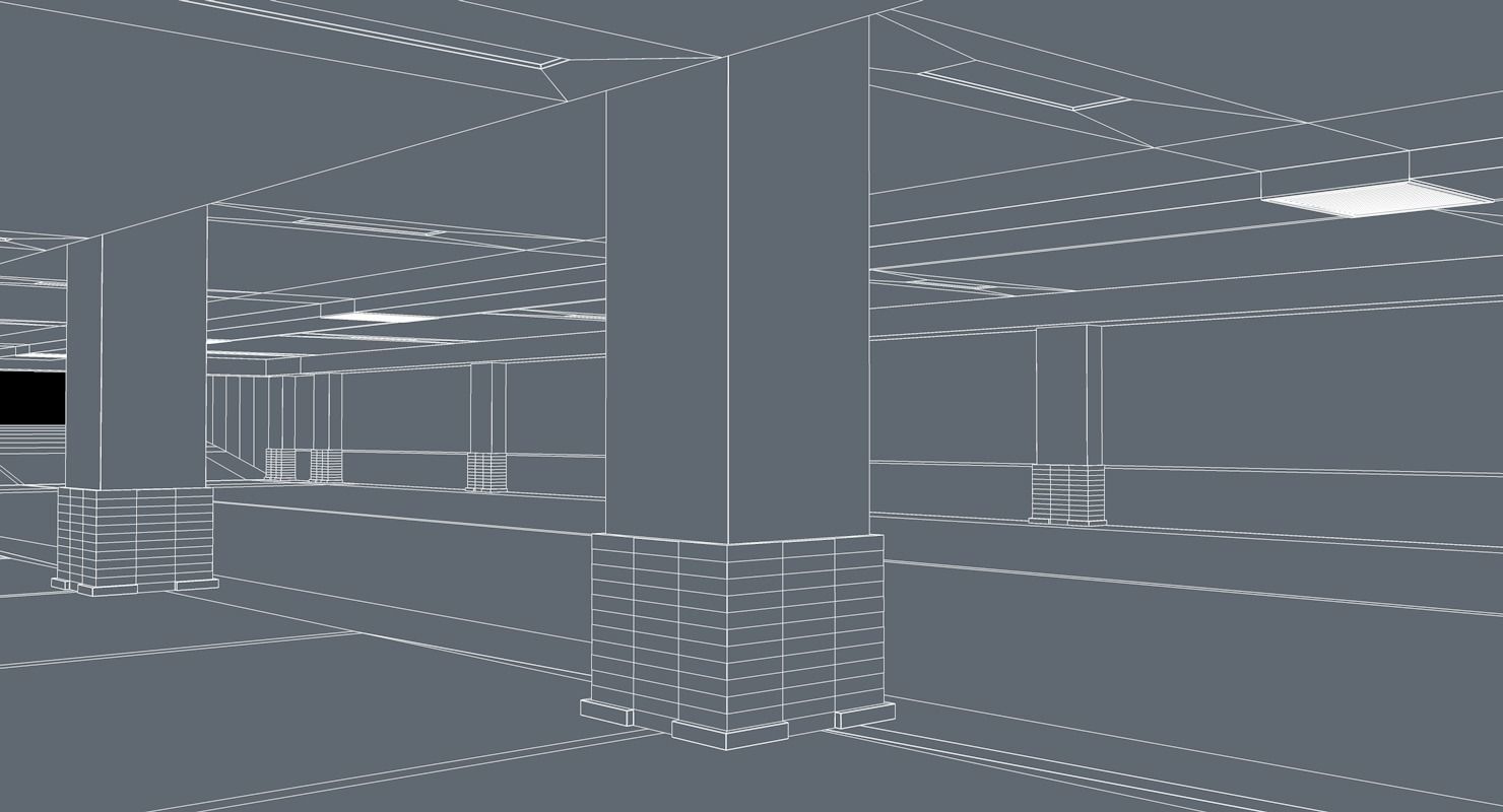 Parking Underground Low Poly  Low-poly 3D model_16