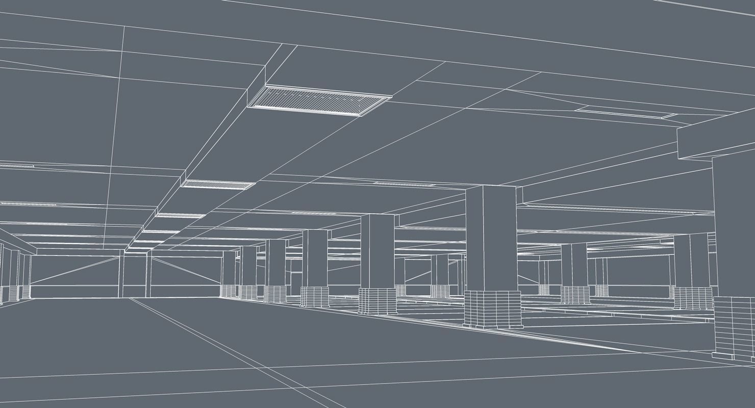 Parking Underground Low Poly  Low-poly 3D model_13