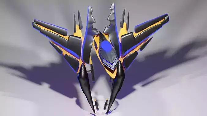 Spaceship spacecraft high quality pbr Low-poly 3D model