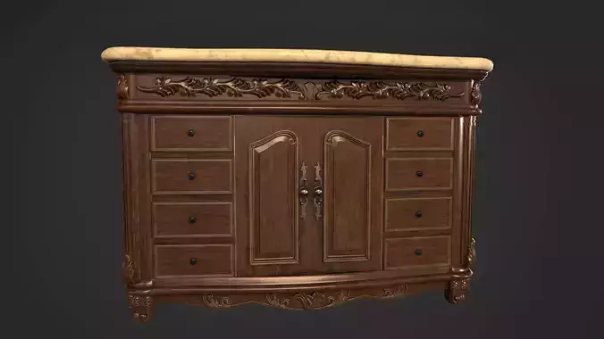 Vanity ornate chest of drawers