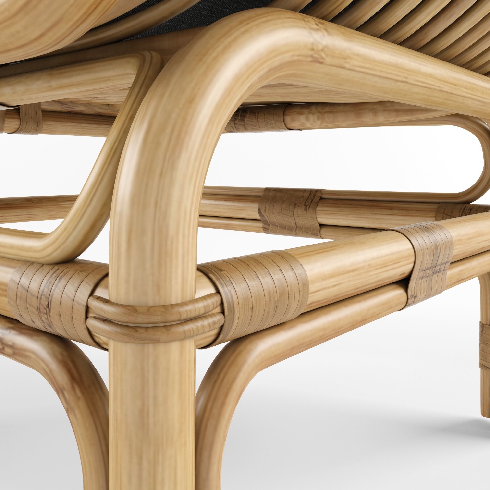 Nordal lounge chair natural rattan 3D model_3