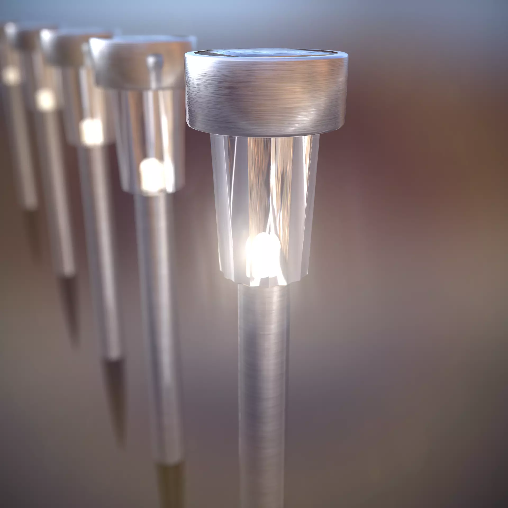 Solar Powered Garden Light Low-poly 3D model