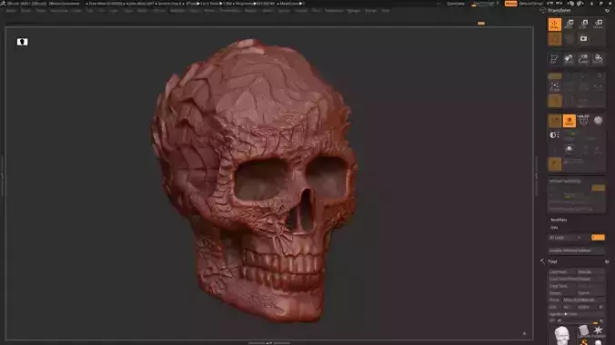 Ornament skull 01 3d print model 3D print model