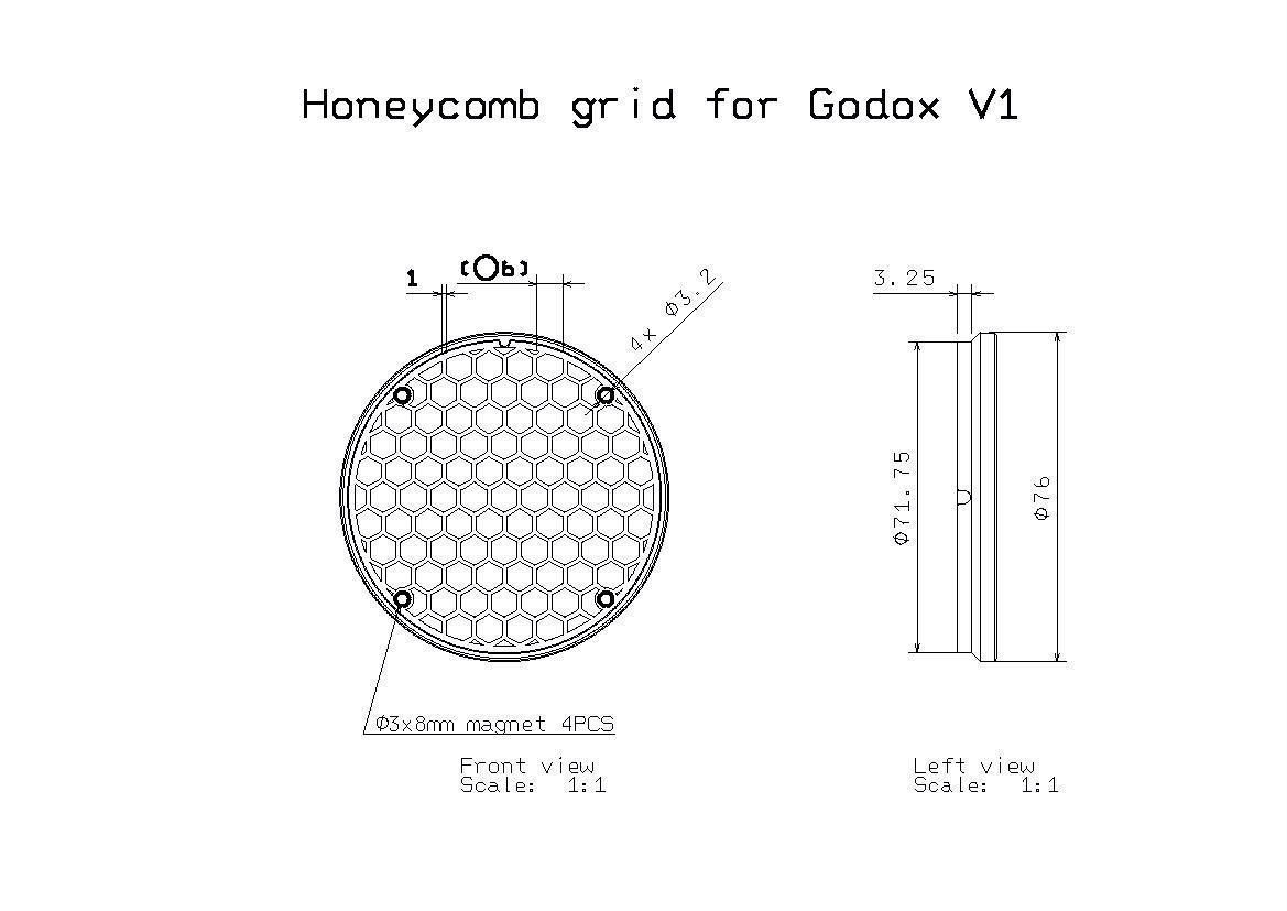 Godox AK-R15 Honeycomb of AK-R1 Kit For AD200 H200R V1 Flash 3D print model_1
