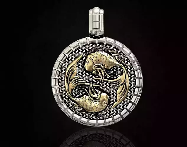 Pisces Zodiac - Fishes - Pendant 3D print model