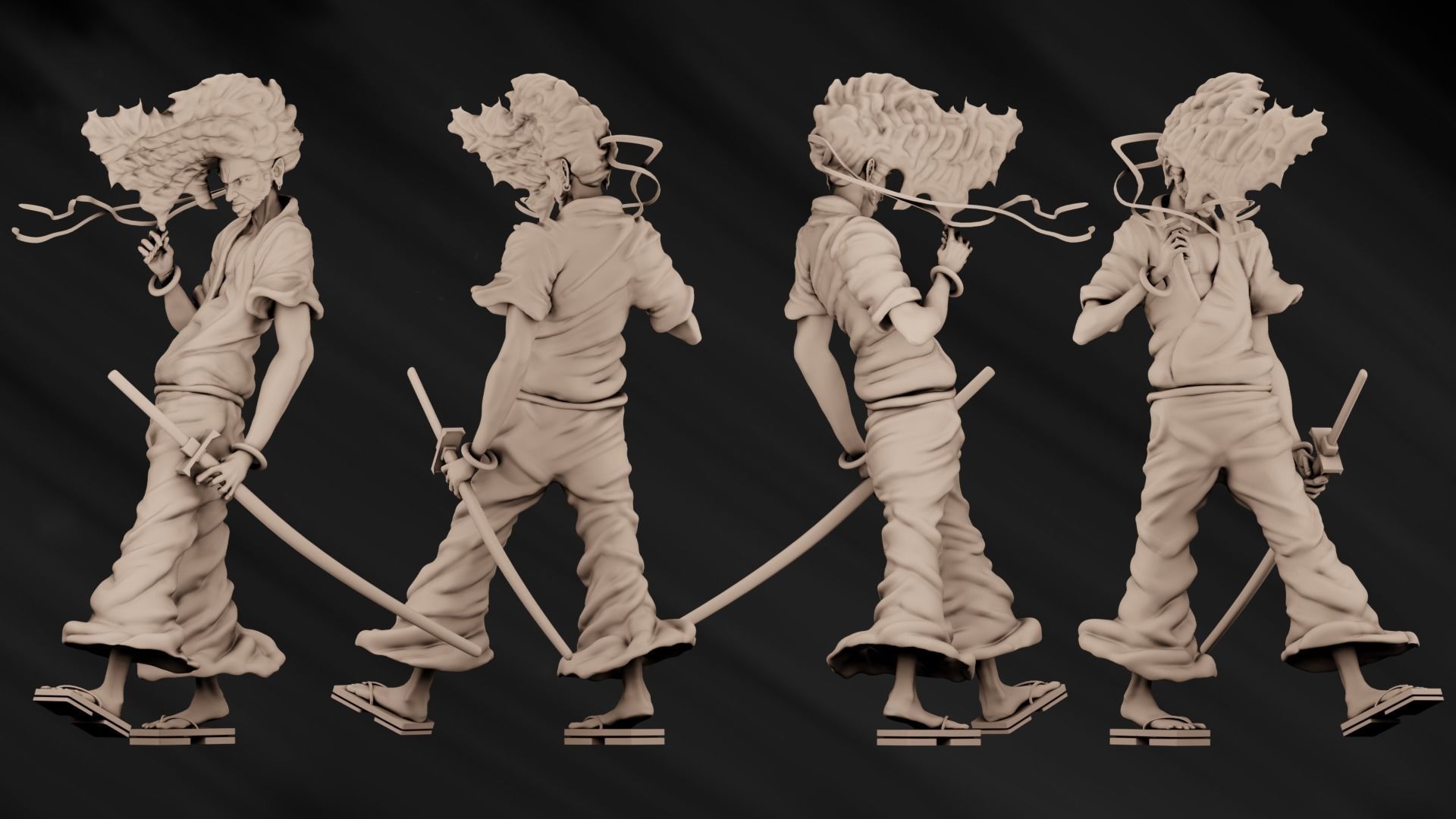 Afro Samurai 3D print model_2