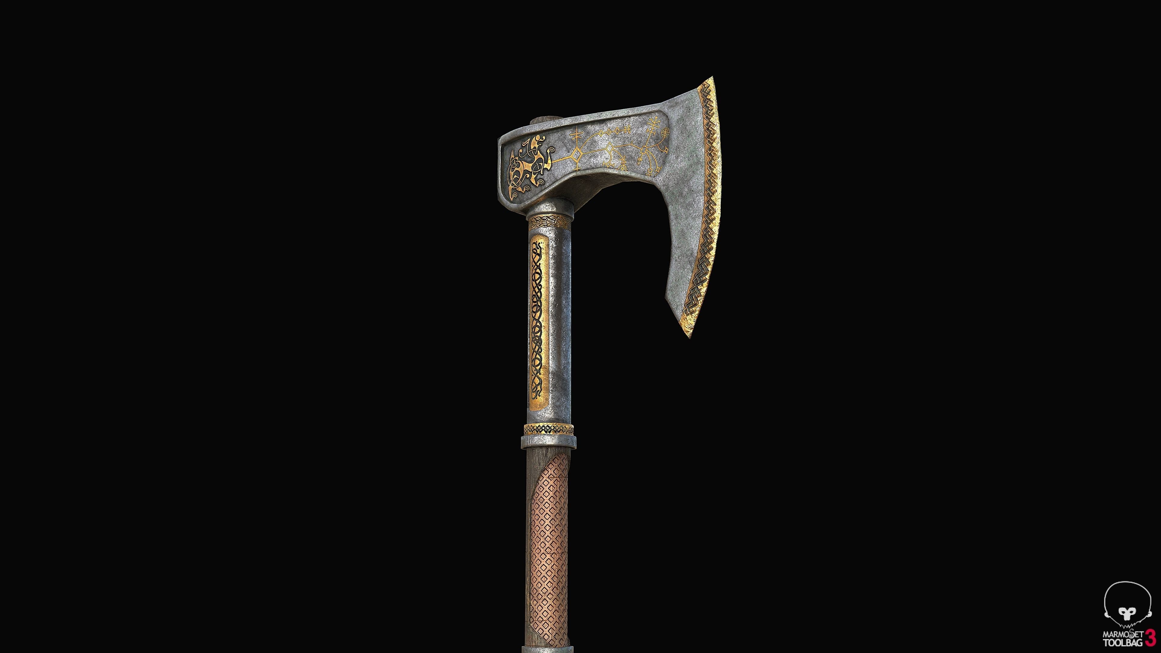 Special Viking Axe PBR Low-poly 3D model_1