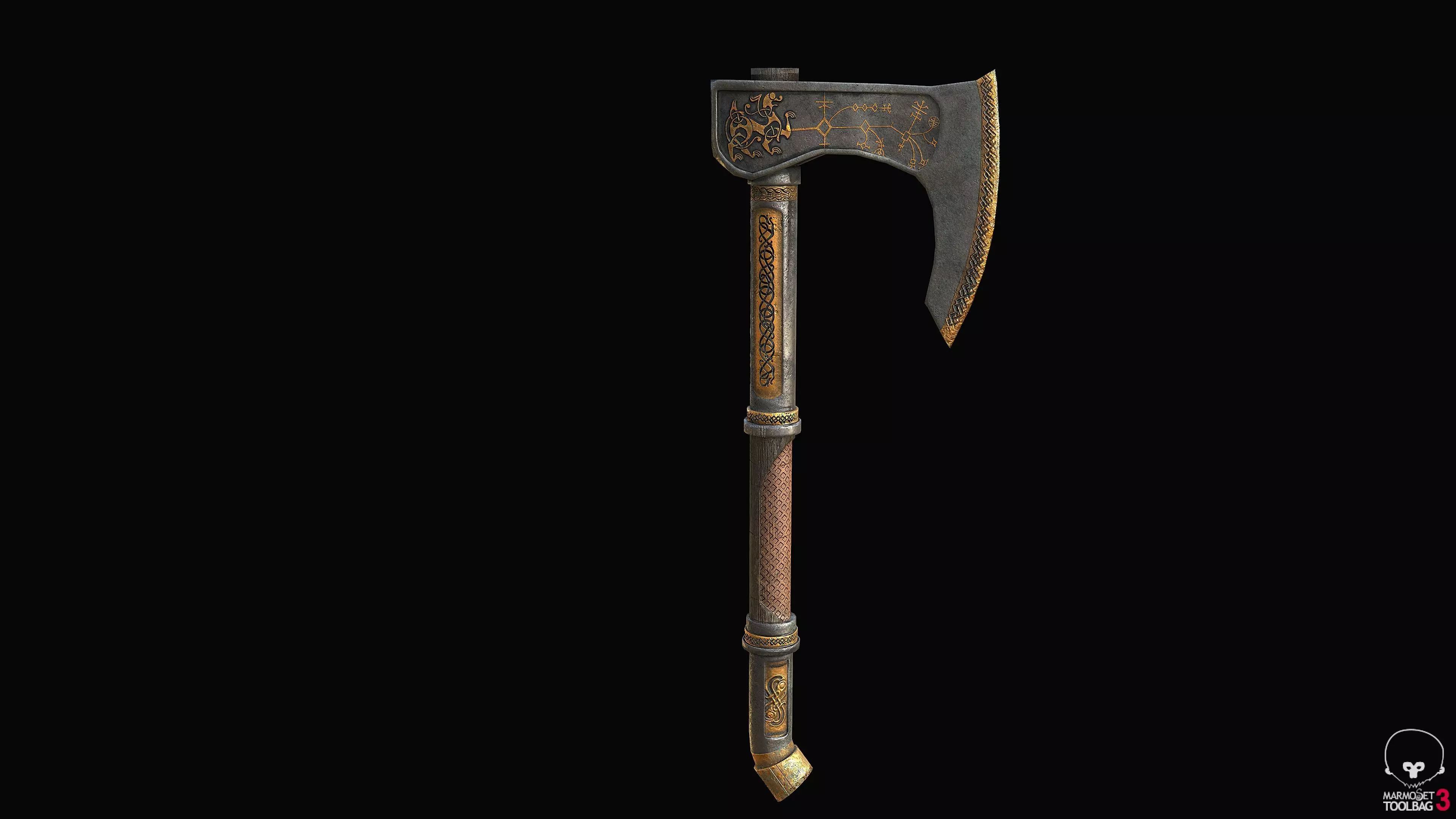 Special Viking Axe PBR Low-poly 3D model_0