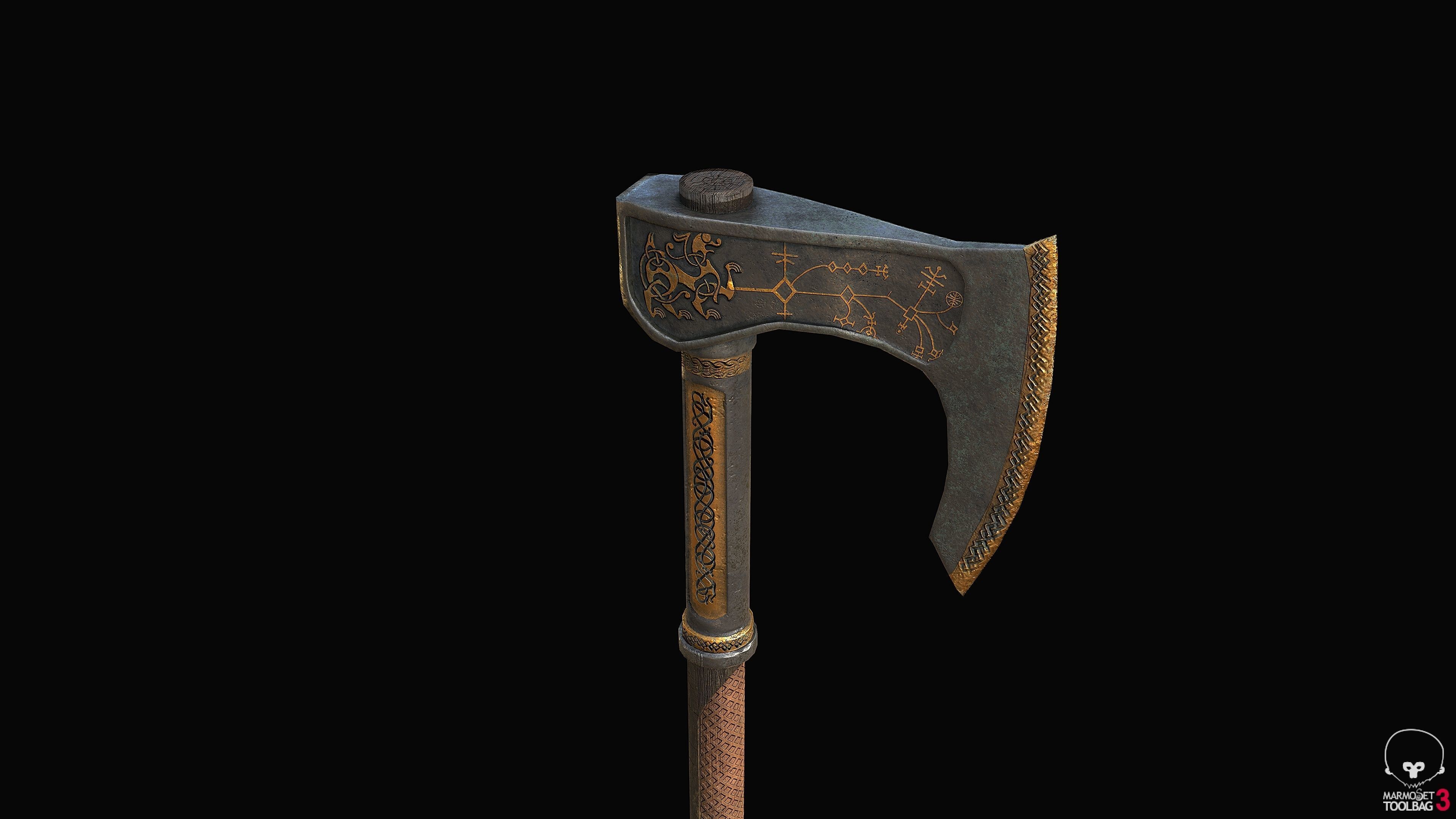 Special Viking Axe PBR Low-poly 3D model_2