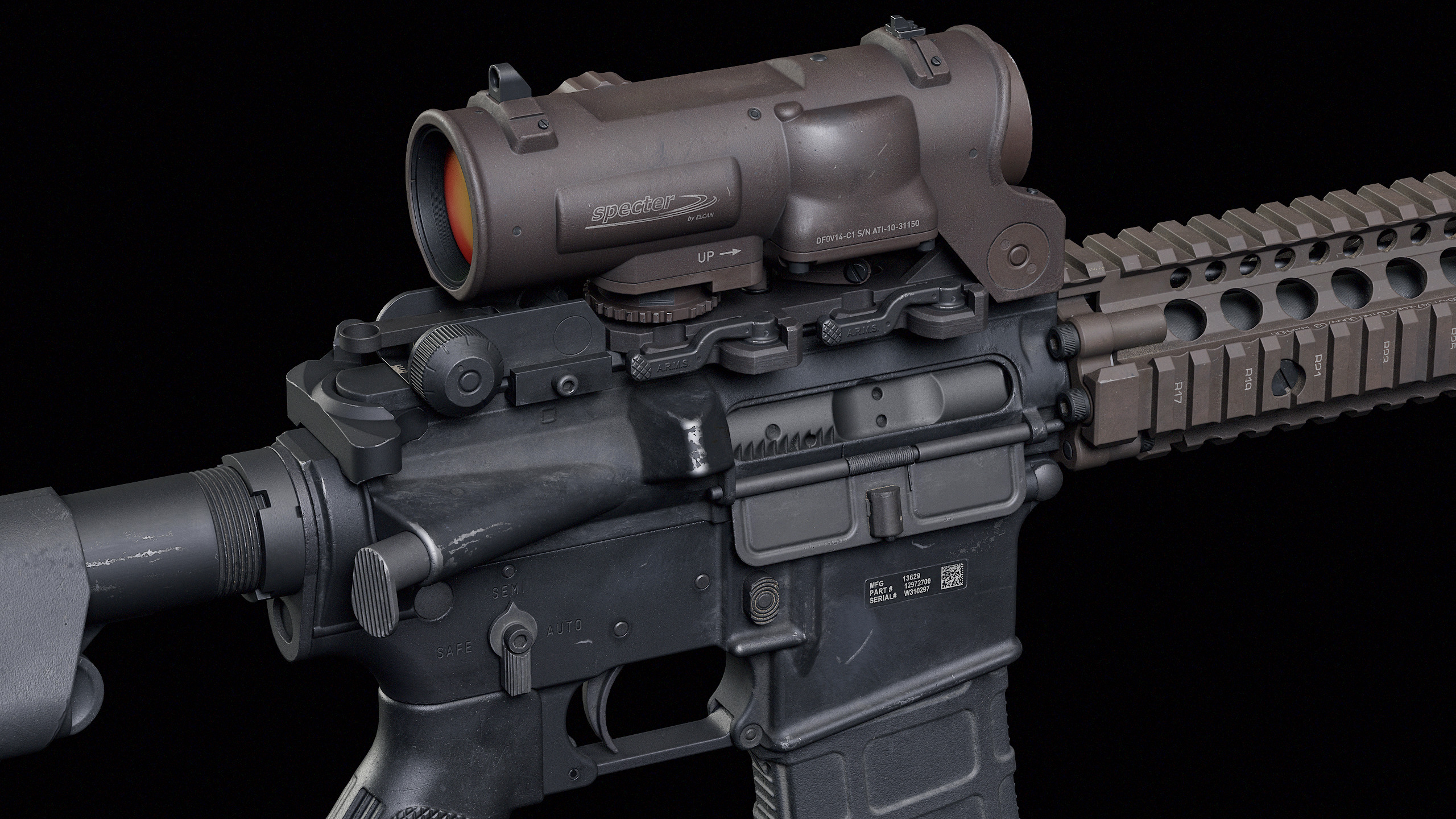 M4 Block II Low-poly 3D model_7