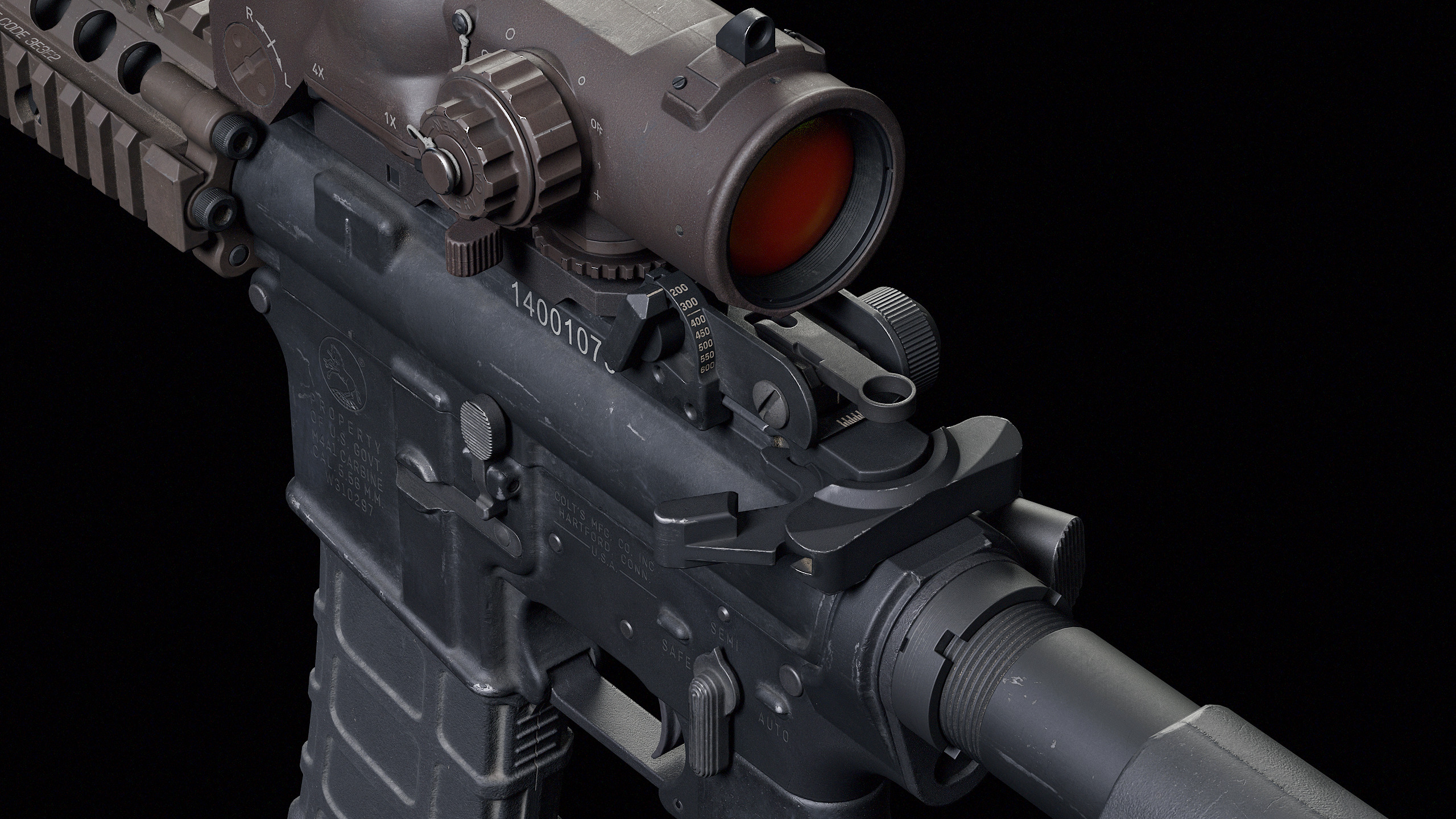 M4 Block II Low-poly 3D model_11