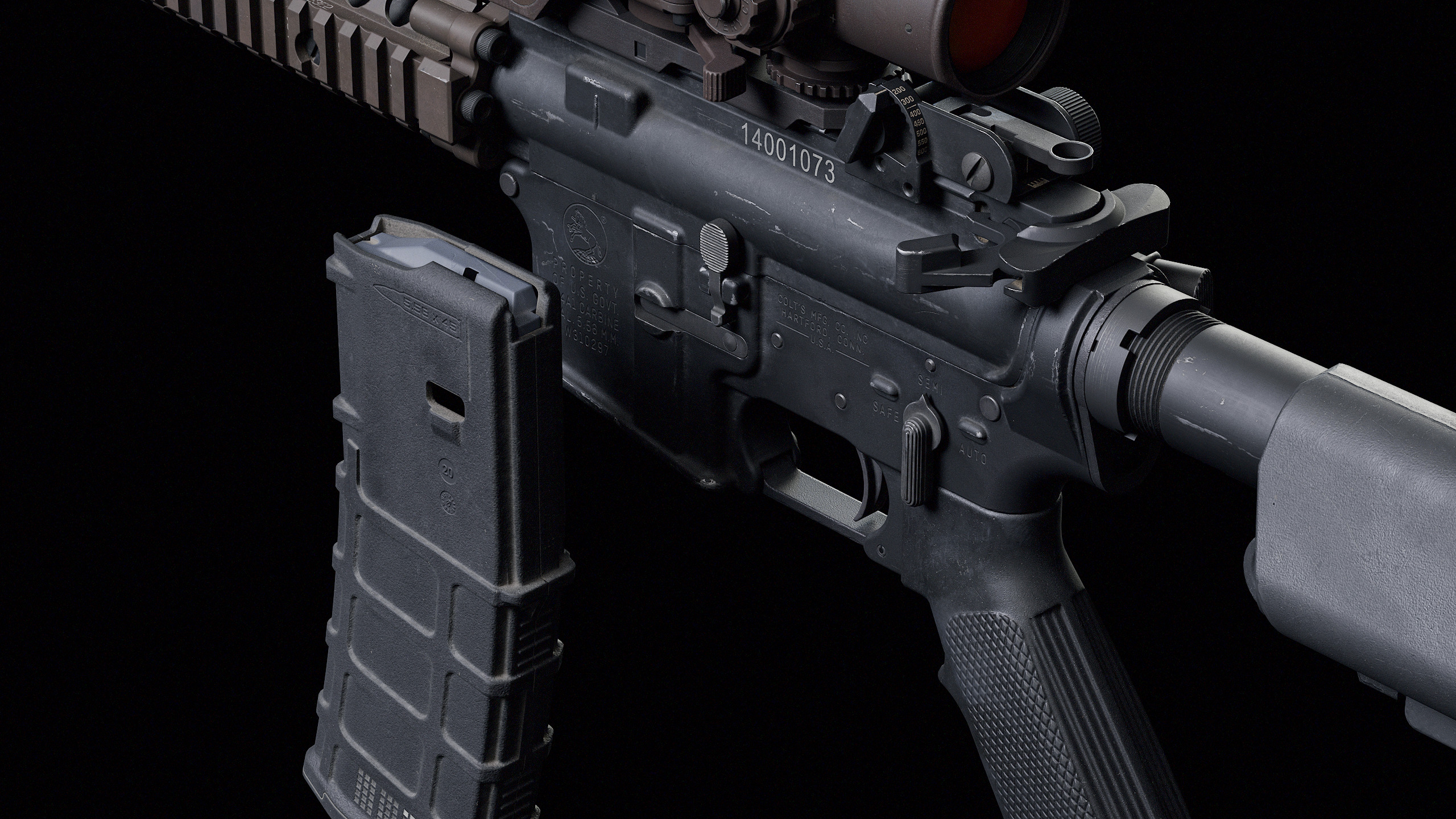 M4 Block II Low-poly 3D model_16