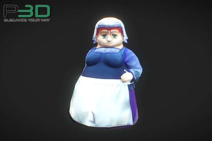 Fantasy RPG Innkeeper Low-poly 3D model