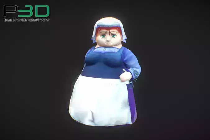 Fantasy RPG Innkeeper Low-poly 3D model