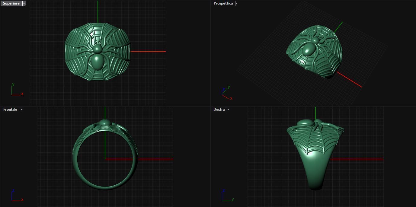 ring spider bandring 3D print model_5
