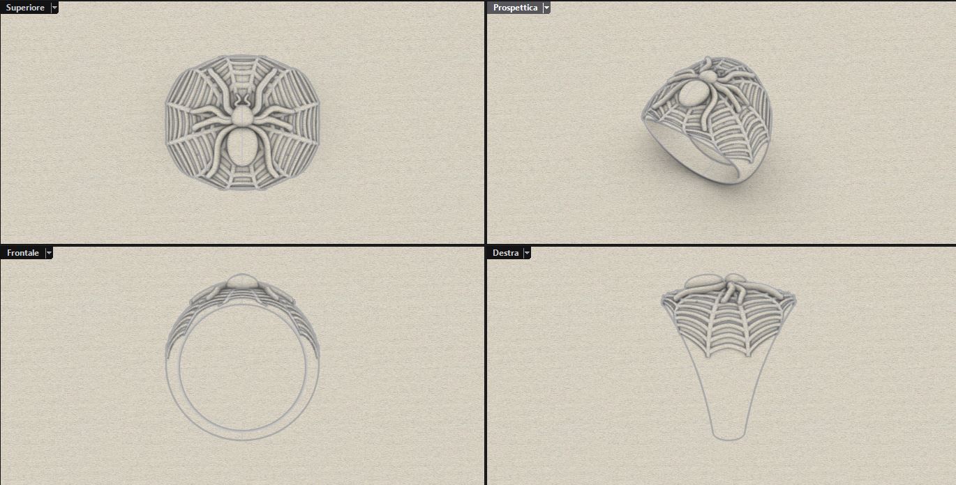 ring spider bandring 3D print model_6