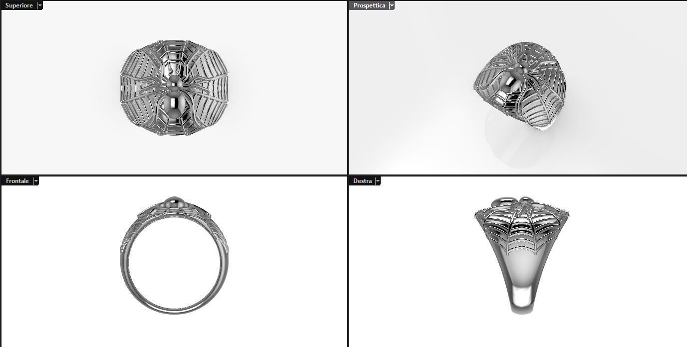 ring spider bandring 3D print model_4