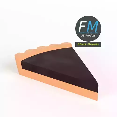 Stylized slice of chocolate tart 3D model