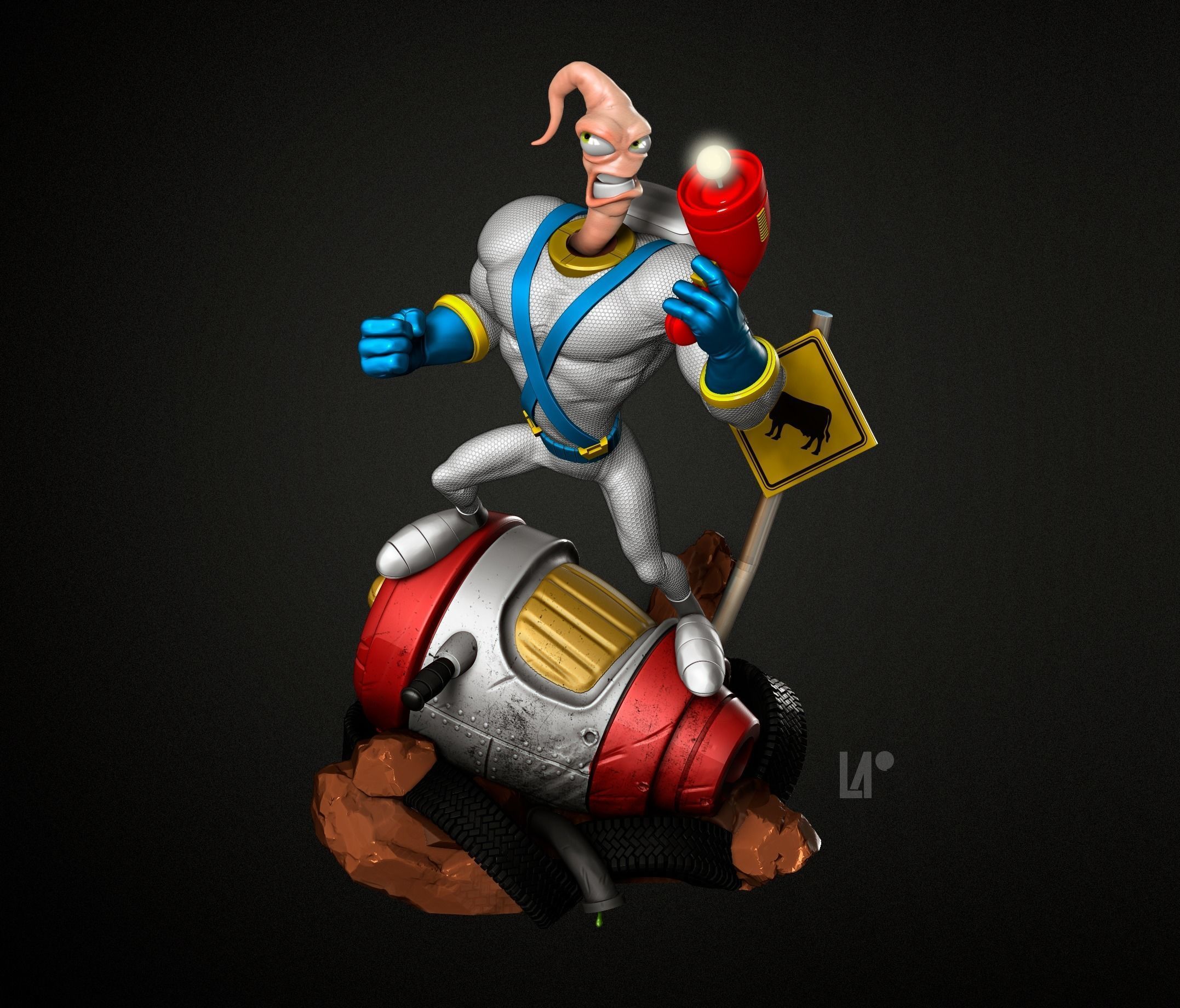 Earthworm Jim - Fan art  3D print model_2