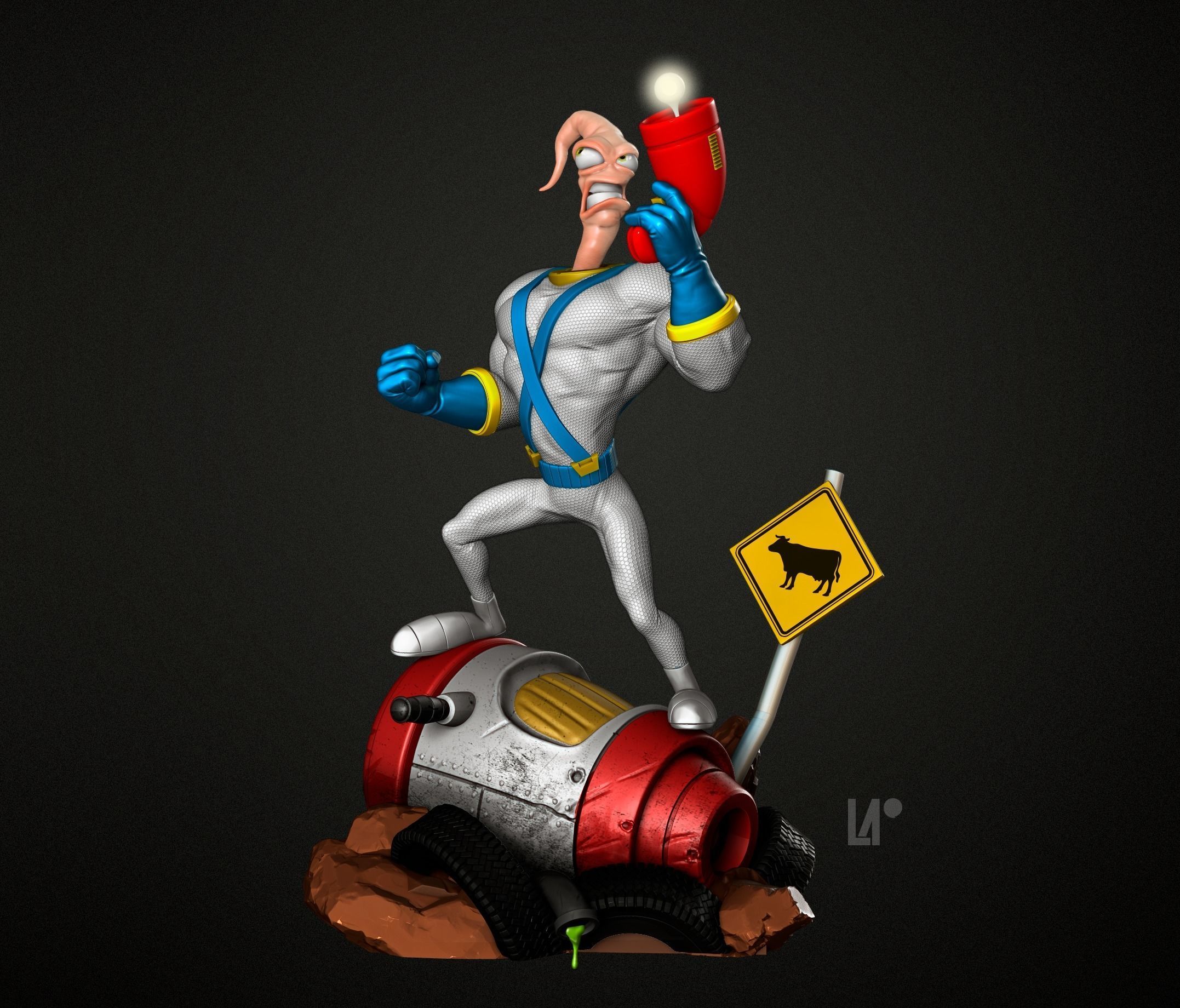 Earthworm Jim - Fan art  3D print model_1
